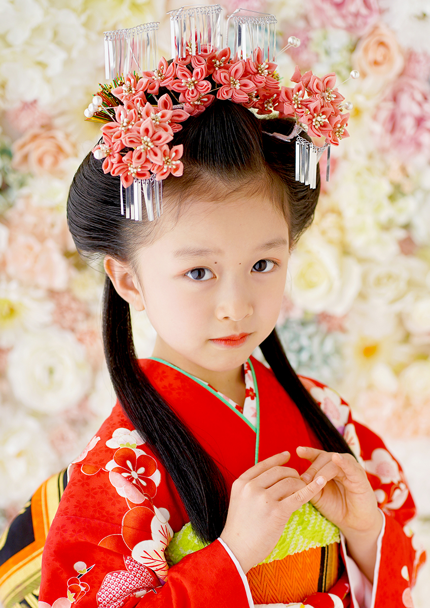 七歳　日本髪 平安のお姫様『紫式部』尾長（おなが）